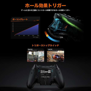 BIGBIGWON RAINBOW2 Pro COMBO シースルーデザイン ワイヤレス&有線ゲーミングコントローラー 【Switch & Windows10/11対応】 ジャイロ搭載 マグネット式充電台付属モデル ブラック RAINBOW2PROCOMBO-イメージ11