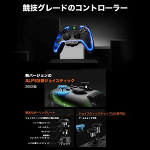 BIGBIGWON RAINBOW2 Pro COMBO シースルーデザイン ワイヤレス&有線ゲーミングコントローラー 【Switch & Windows10/11対応】 ジャイロ搭載 マグネット式充電台付属モデル ブラック RAINBOW2PROCOMBO-イメージ5
