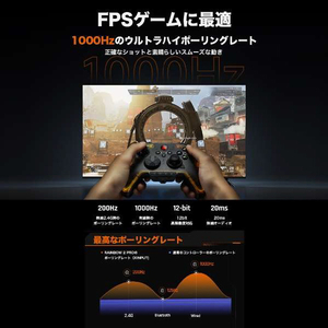 BIGBIGWON RAINBOW2 Pro COMBO シースルーデザイン ワイヤレス&有線ゲーミングコントローラー 【Switch & Windows10/11対応】 ジャイロ搭載 マグネット式充電台付属モデル ブラック RAINBOW2PROCOMBO-イメージ6