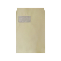 今村紙工 透けない窓付封筒 テープ付 角20 クラフト 100枚 FCG059V-MD-WOA4C