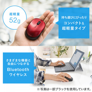 サンワサプライ 静音BluetoothブルーLEDマウス(充電式) レッド MA-BBS308R-イメージ13