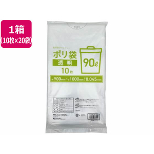 Forestway ゴミ袋 透明 90L 10枚×20袋 FC847NS-FRW200375-イメージ1