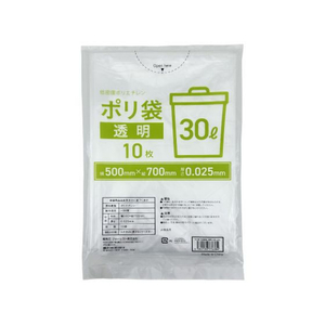 Forestway ゴミ袋 透明 30L 10枚 FC840NS-FRW200294-イメージ1