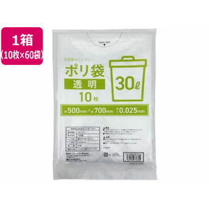 Forestway ゴミ袋 透明 30L 10枚×60袋 FC841NS-FRW200294-イメージ1