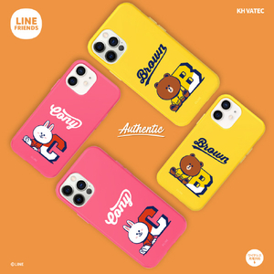 LINE FRIENDS iPhone 12 mini用VARSITY カラーソフトケース[公式ライセンス品] BROWN KCE-CSB042-イメージ2