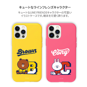 LINE FRIENDS iPhone 12 mini用VARSITY カラーソフトケース[公式ライセンス品] BROWN KCE-CSB042-イメージ3