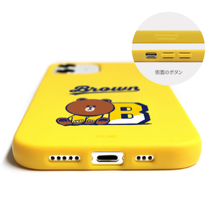 LINE FRIENDS iPhone 12 mini用VARSITY カラーソフトケース[公式ライセンス品] BROWN KCE-CSB042-イメージ6