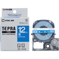 キングジム テプラ PROテープカートリッジ カラーラベル(ビビッド) 12mm幅 青/白文字 SD12B