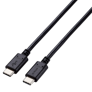 エレコム USB2．0ケーブル(C-C、100W対応) 0．5m ブラック MPA-CC5P05BK-イメージ1