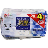 レック 水の激落ち 超厚ウェットシート 20枚入 4個組 ﾐｽﾞﾉｹﾞｷｵﾁﾁﾖｳｱﾂｳｴﾂﾄｼ-ﾄ204
