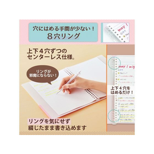 プラス PASTYルーズリーフバインダー B5-S ミドル ピーチピンク FCC1701-98-800/FC-800PR-イメージ3