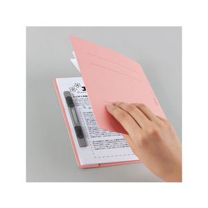 プラス 2つ折フラットファイル A4タテ ピンク 10冊 NO.045F FCA6399-79-698 NO045F-イメージ10