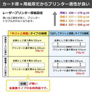 プラス いつものカード キリッと両面名刺・表示 ホワイト 中厚口 A4 10シート FCF451T-MC-K701/46-571-イメージ4