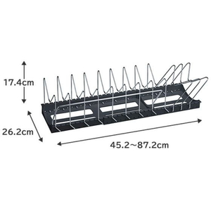 伸晃 フライパン 鍋 ふたスタンド 2WAY ワイドタイプ ブラック FCE166T-PFN-NLBK-イメージ3