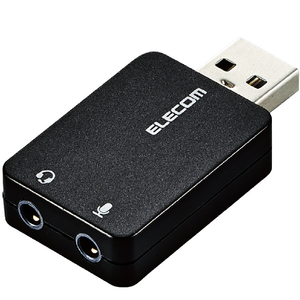 エレコム USBオーディオ変換アダプタ ブラック USB-AADC01BK-イメージ1