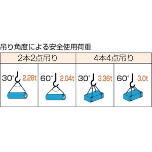 トラスコ中山 TRUSCO Wスリング Bタイプ 片端シンブル入り 12mm×3m FC676HY-2869586-イメージ2
