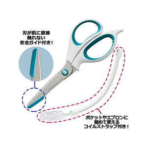 プラス はさみ フィットカット 安全ガイド付 フッ素 ブルー 34-329 F833951-34329SC-165AFM-イメージ3