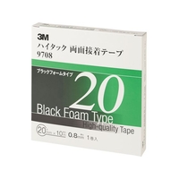3M ハイタック両面接着テープ 9708 20mmX10m 黒 1巻=1箱 9708 FC699XS-4753721