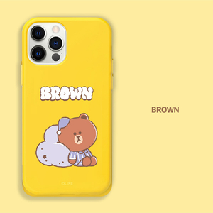 LINE FRIENDS iPhone 12 mini用Dreamy Night カラーソフトケース [公式ライセンス品] BROWN KCE-CSB044-イメージ11