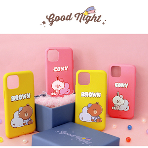 LINE FRIENDS iPhone 12 mini用Dreamy Night カラーソフトケース [公式ライセンス品] BROWN KCE-CSB044-イメージ4