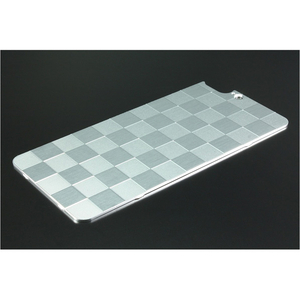 テラ アルミパネル市松 for iPhone7Plusソリッドバンパー用 シルバー 42043GI-310S-イメージ1
