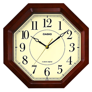 カシオ 電波掛時計 濃茶 IQ-1106J-5JF-イメージ1