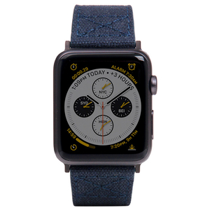 SLG Design Apple Watch 49/45/44/42mm用バンド Wax Canvas ネイビー SD16044AW-イメージ2