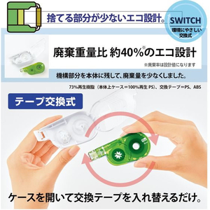 プラス ホワイパースイッチ 交換テープ4mm グリーン FCF454T-WH-1514R/50-137-イメージ3