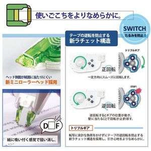 プラス ホワイパースイッチ 交換テープ4mm グリーン FCF454T-WH-1514R/50-137-イメージ6