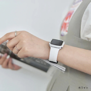 GAACAL Apple Watch Series 1-8/SE1-2/Ultra [42/44/45/49mm]用マグネット式シリコンバンド ホワイト W00302WB-イメージ2