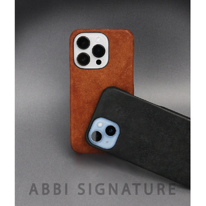 ABBI SIGNATURE iPhone 14/13用MARGOTイタリアンレザーバックカバー ブラック ABS24044I14BK-イメージ15