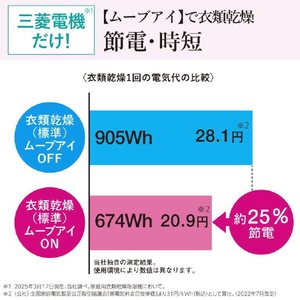 三菱 衣類乾燥除湿機 サラリ ホワイト MJ-M120YX-W-イメージ5