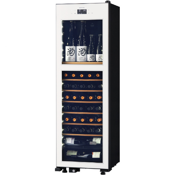 さくら製作所 【左開き】ワインセラー(63本収納) HYO-ON M2 ホワイト LX63DM2Z-LH-W 左開き 22℃ ワイン用棚 2枚