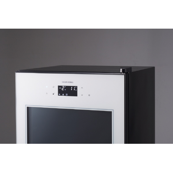 さくら製作所 【左開き】ワインセラー(63本収納) HYO-ON M2 ホワイト LX63DM2Z-LH-W 左開き 22℃ ワイン用棚 2枚