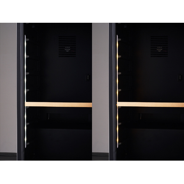 さくら製作所 【左開き】ワインセラー(63本収納) HYO-ON M2 ホワイト LX63DM2Z-LH-W 左開き 22℃ ワイン用棚 2枚