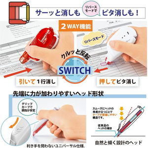 プラス ホワイパースイッチ 交換テープ6mm レッド FCF455T-WH-1516R/50-139-イメージ5