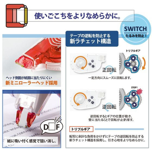 プラス ホワイパースイッチ 交換テープ6mm レッド FCF455T-WH-1516R/50-139-イメージ6