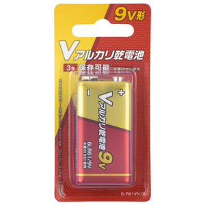 オーム電機 9V形Vアルカリ乾電池 1本入り 6LR61VN1B-イメージ1