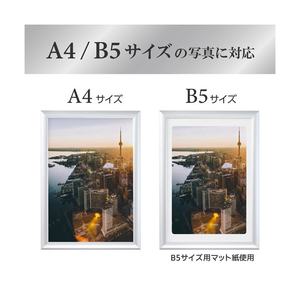 ハクバ アルミ額縁 A4/B5サイズ PEORIA+(ペオリア プラス) シルバー FAPEP-SVA4-イメージ3