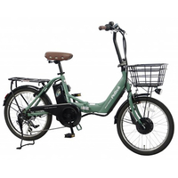 PELTECH 20型折り畳み電動アシスト自転車 フル装備外装6段 マットカーキ TDN-212L-KH-8AH