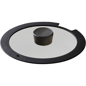 アイリスオーヤマ ダイヤモンドコートパンIH用ガラス蓋20cm 黒 FCE228Y-H-IS-GL20-イメージ1