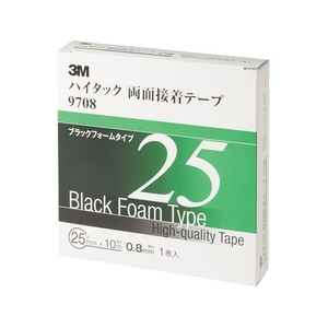 3M ハイタック両面接着テープ 9708 25mmX10m 黒 1巻=1箱 9708 FC700XS-4753739-イメージ1