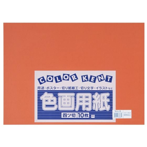 大王製紙 再生色画用紙 4ツ切 10枚 ちゃいろ FC258YN-イメージ1