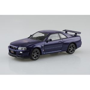 アオシマ ニッサン 1/32 R34スカイライン GT-R(ミッドナイトパープル) Aﾗｸﾌﾟﾗ12MPR34GTRMﾊﾟ-ﾌﾟﾙ-イメージ2