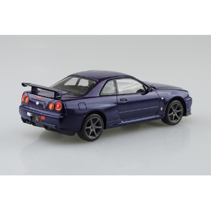 アオシマ ニッサン 1/32 R34スカイライン GT-R(ミッドナイトパープル) Aﾗｸﾌﾟﾗ12MPR34GTRMﾊﾟ-ﾌﾟﾙ-イメージ3