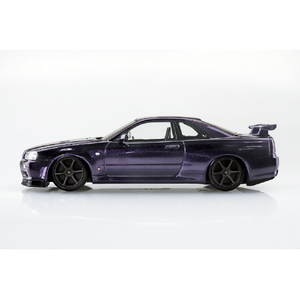 アオシマ ニッサン 1/32 R34スカイライン GT-R(ミッドナイトパープル) Aﾗｸﾌﾟﾗ12MPR34GTRMﾊﾟ-ﾌﾟﾙ-イメージ4