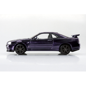 アオシマ ニッサン 1/32 R34スカイライン GT-R(ミッドナイトパープル) Aﾗｸﾌﾟﾗ12MPR34GTRMﾊﾟ-ﾌﾟﾙ-イメージ5