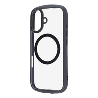 レイ・アウト iPhone 17用ハイブリッドガラスケース Puffull 10H +レンズガードリング マグネット充電対応 / ブラック RT-P52CMD4/B