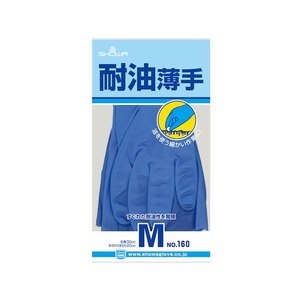 ショーワグローブ 塩化ビニール手袋 No160耐油薄手 青 M FC058FM-3659399-イメージ5
