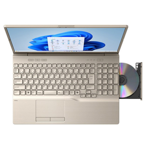 富士通 16型WUXGA/Core i7/Iris Xe グラフィックス/メモリ16GB/約256GB SSD/DVD/WiFi 7 FMV Note A ベージュゴールド FMVA75K3GA-イメージ3
